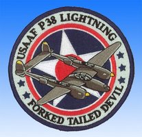 Patch P-38 Lightning forked tailed devil USSAF